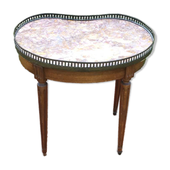 Table de chevet en bois et marbre