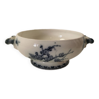 Salad Bowl / Tureen, "Carmen", Terre de Fer Dragonflies, Butterflies and Floral Motifs