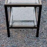 Side table end of sofa Pierre Vandel in metal and glass tops
