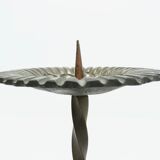 Sculptural brutalist metal candle holder 1960s