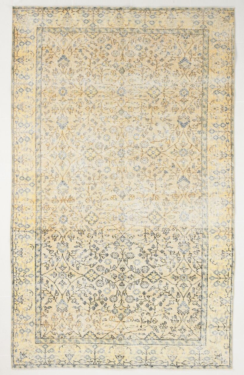 5x8 beige yellow tones turkish rug 247x152cm