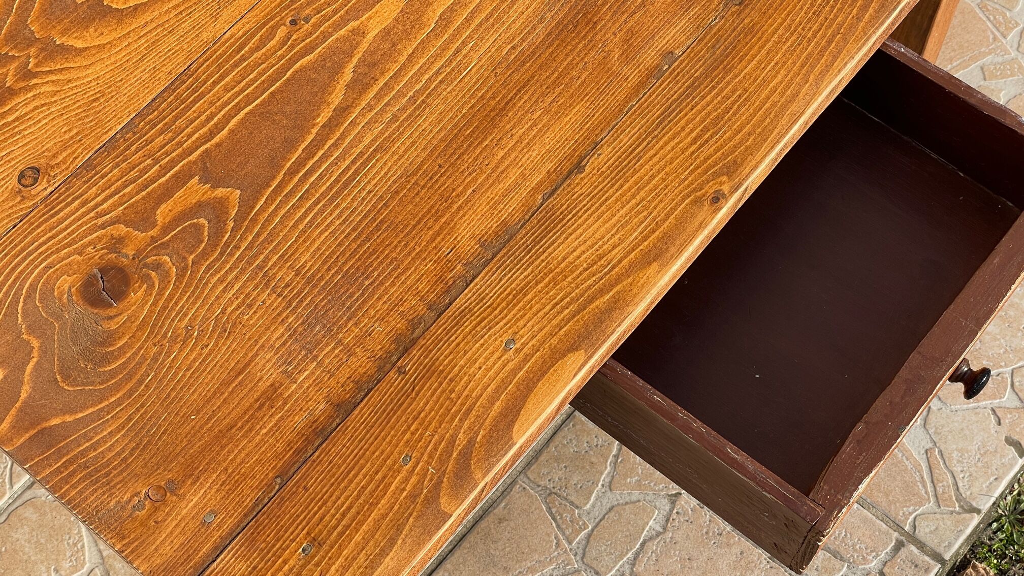 Table basse de ferme vintage en bois