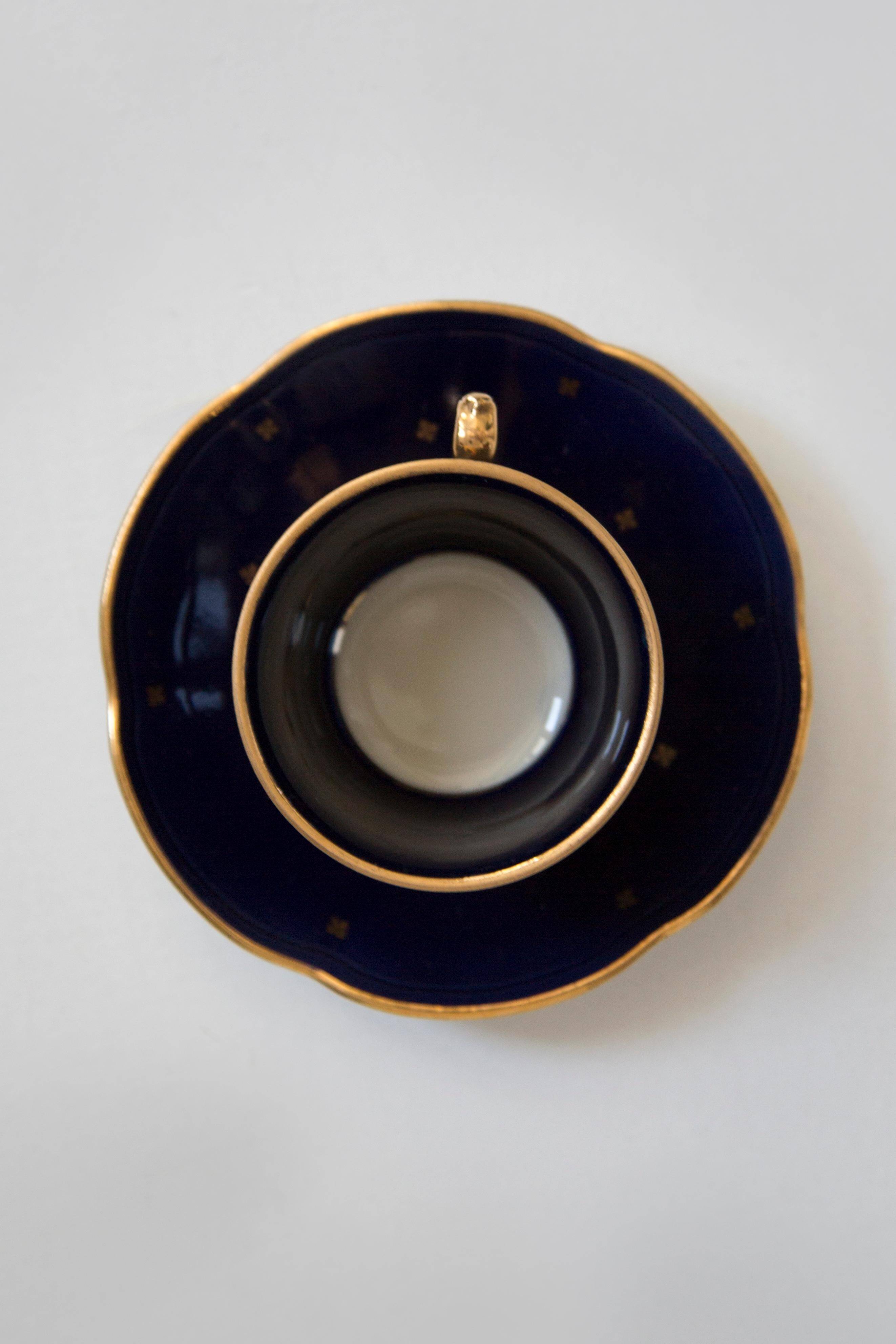 Painted porcelain tea and coffee service, mid-20th century, Poland, 1960.