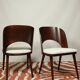 Dining chairs set of 4 oak wood white pearl buckle