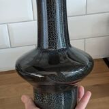 Mirostowice vase from the 60s / black ceramic design art deco