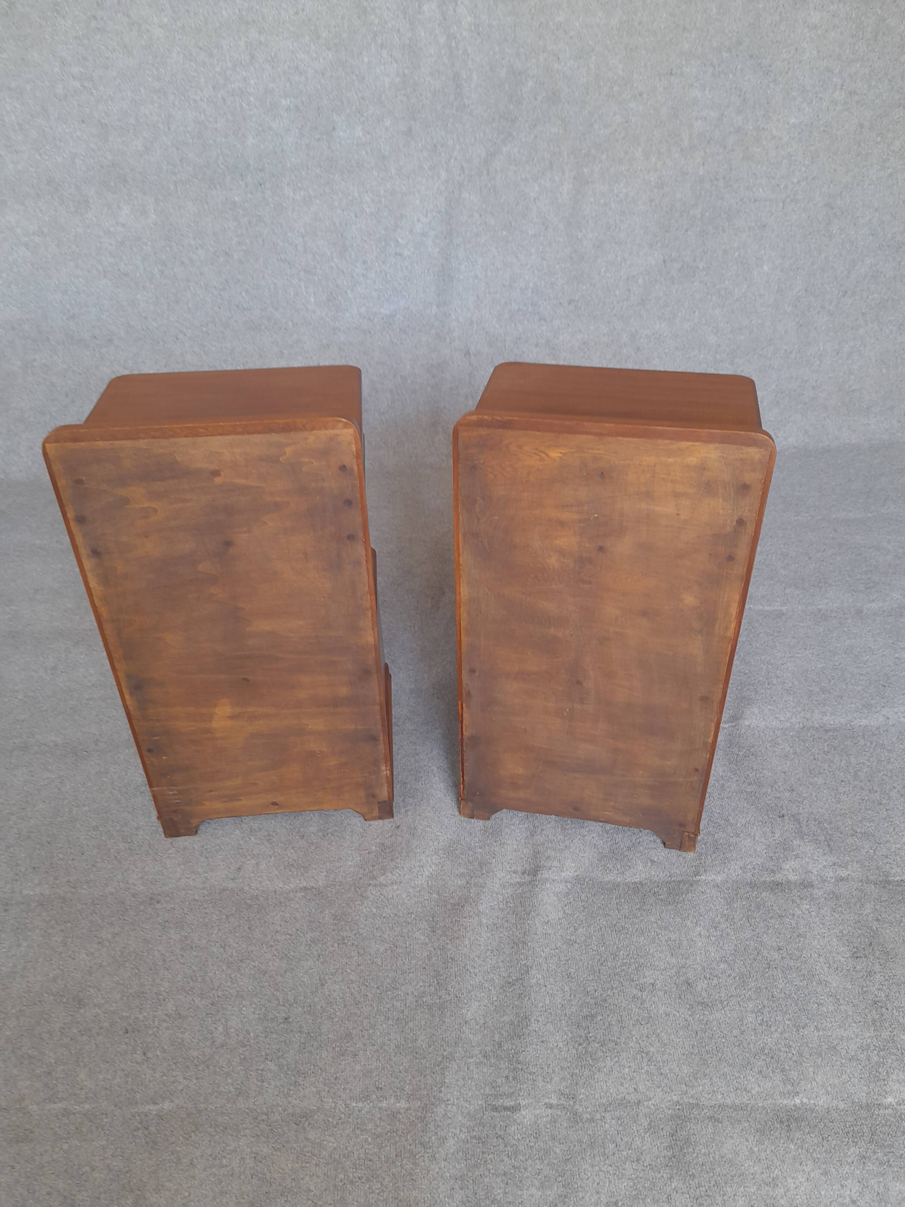 Art Deco bedside tables in pairs