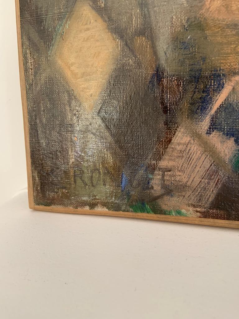 Cubist oil on canvas by Elisabeth Ronget