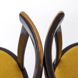 Paire de chaises pivotantes vintage – Design allemand des années 1970 – Hêtre laqué noir