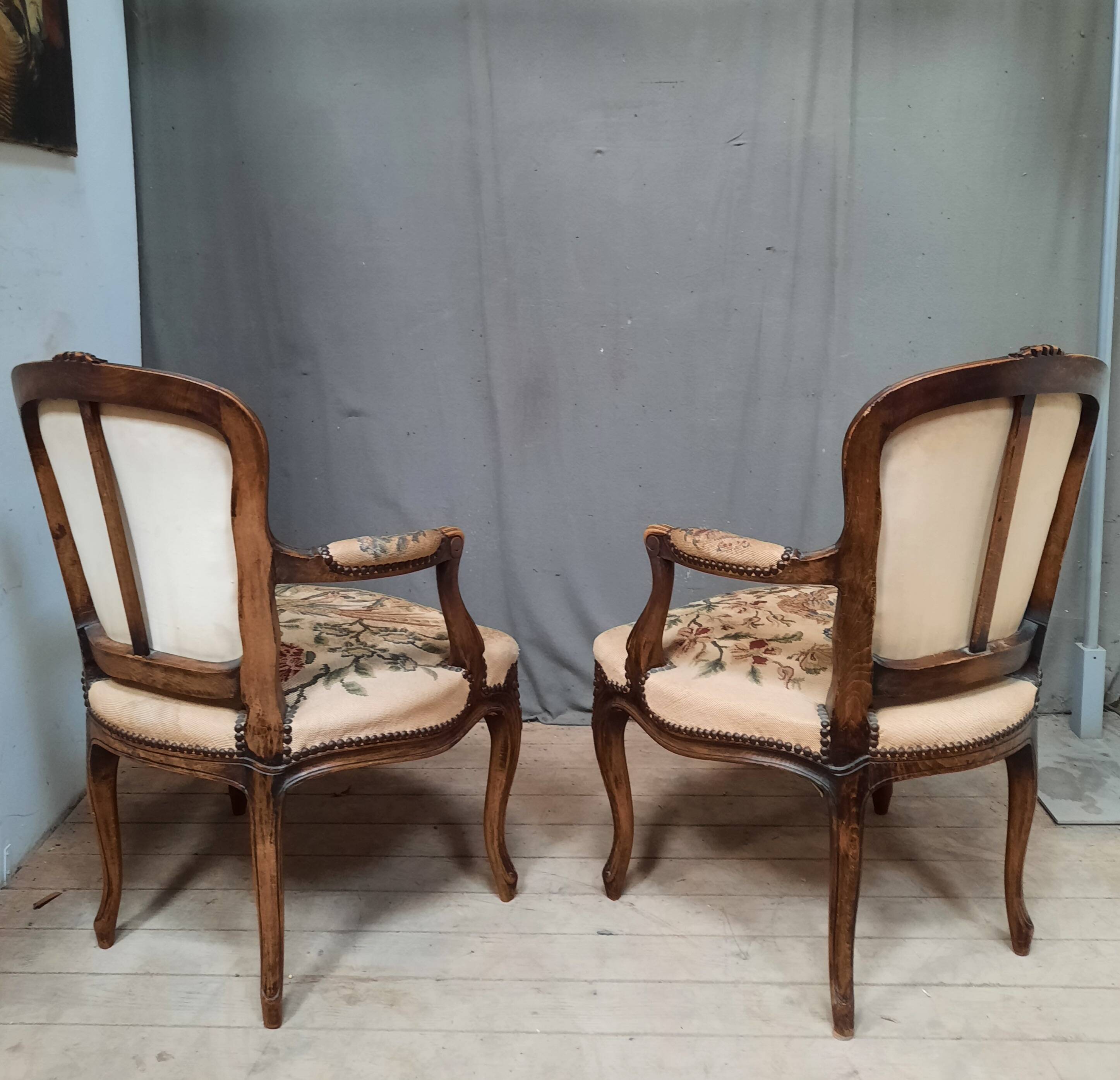 Pair of Louis XV style canriolet