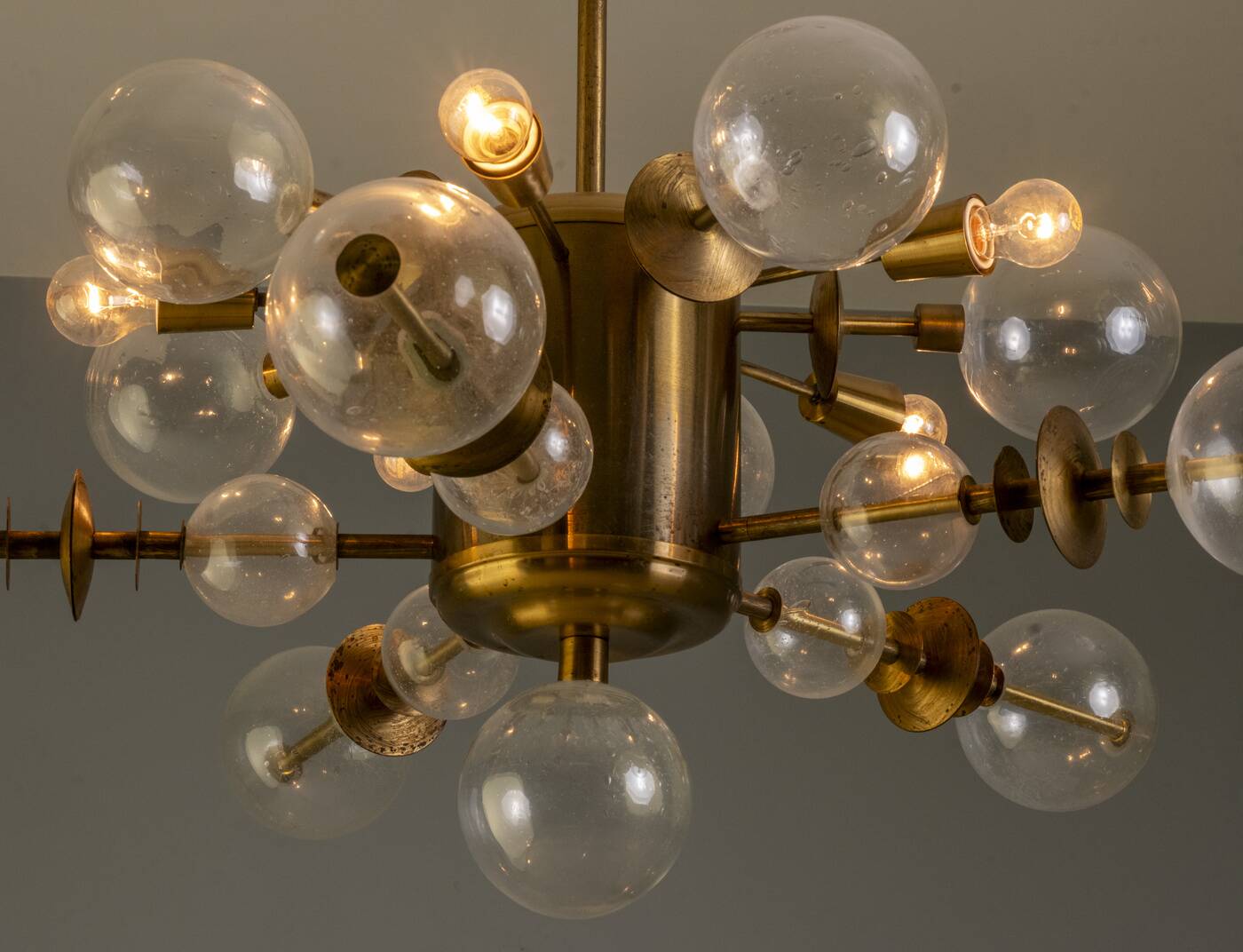 Space Age Brass Candlestick, 1970s, Czechoslovakia