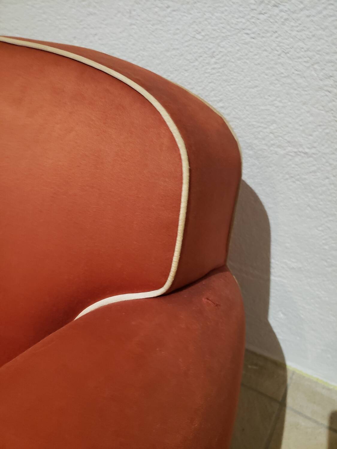 Red satin club armchair