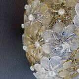 Set of 3 Murano Wall Light Flower by Seguso for Venini, Italy, 1960s