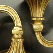 Pair of 1-light louis xvi style wall lights from lucien gau, paris - bronze