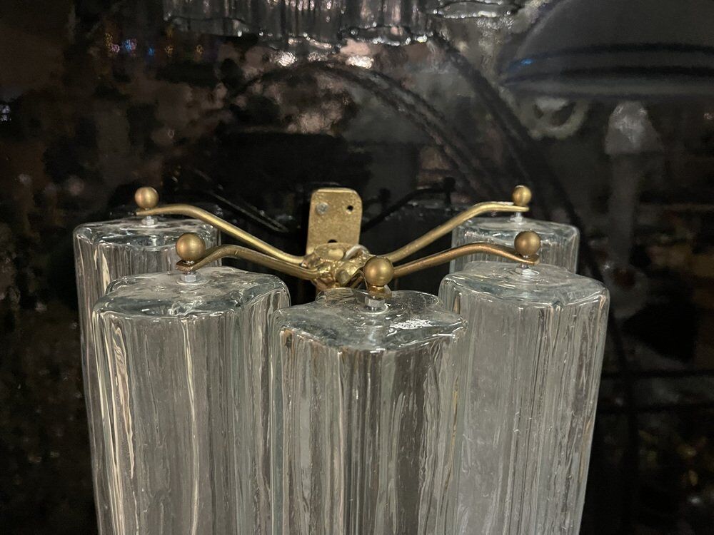 Murano glass tube tronchi sconces, 1980s, set of 2
