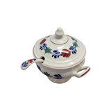 Ducht ceramic soup tureen with spoon by Boch, late 1900s