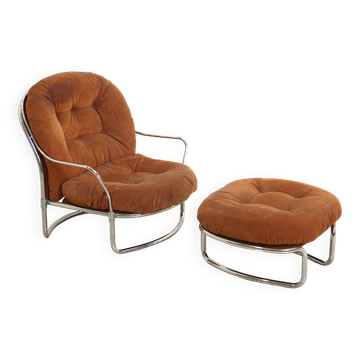 Armchair and ottoman set model 915 by Carlo De Carli for Cinova 70's