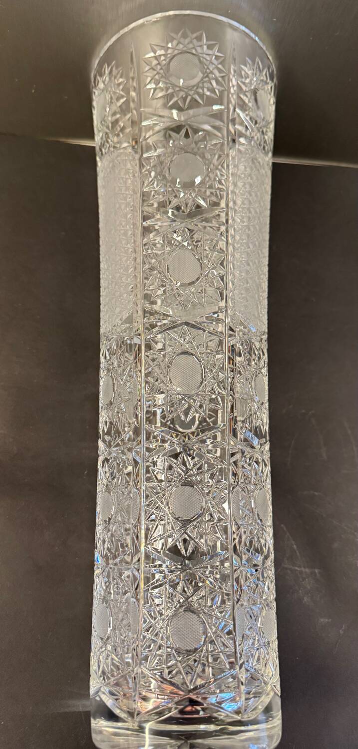 Large Bohemian crystal vase, 20th century