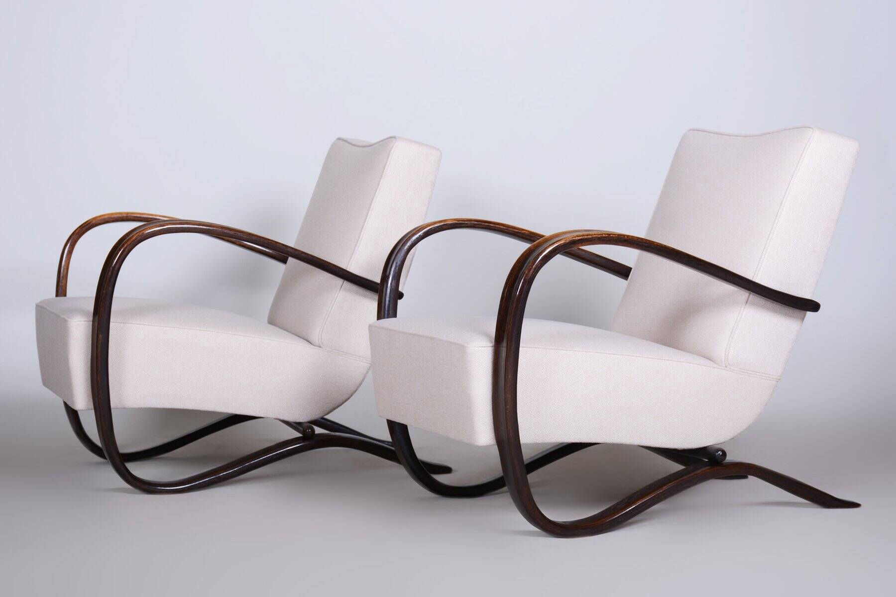 Fauteuils Art Déco H-269 par J. Halabala pour Up Závody, Tchécoslovaquie, années 1930, ensemble de 2
