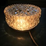 Round cast glass ceiling light