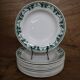 11 white and green earthenware soup plates from Saint Amand Terre de Fer