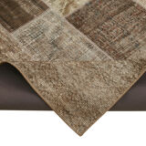 Handmade Anatolian Vintage 195 cm x 300 cm Brown Patchwork Carpet