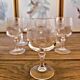 6 Cristal Arques Matignon liqueur glasses, engraved crystal