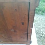 Louis Philippe walnut veneer 5 drawers with black marble tray and key