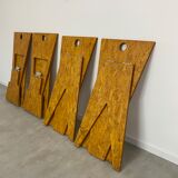 4 design chairs from the 70s in vintage foldable agglomerated wood