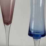 4 verres à pied multicolores