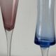 4 verres à pied multicolores