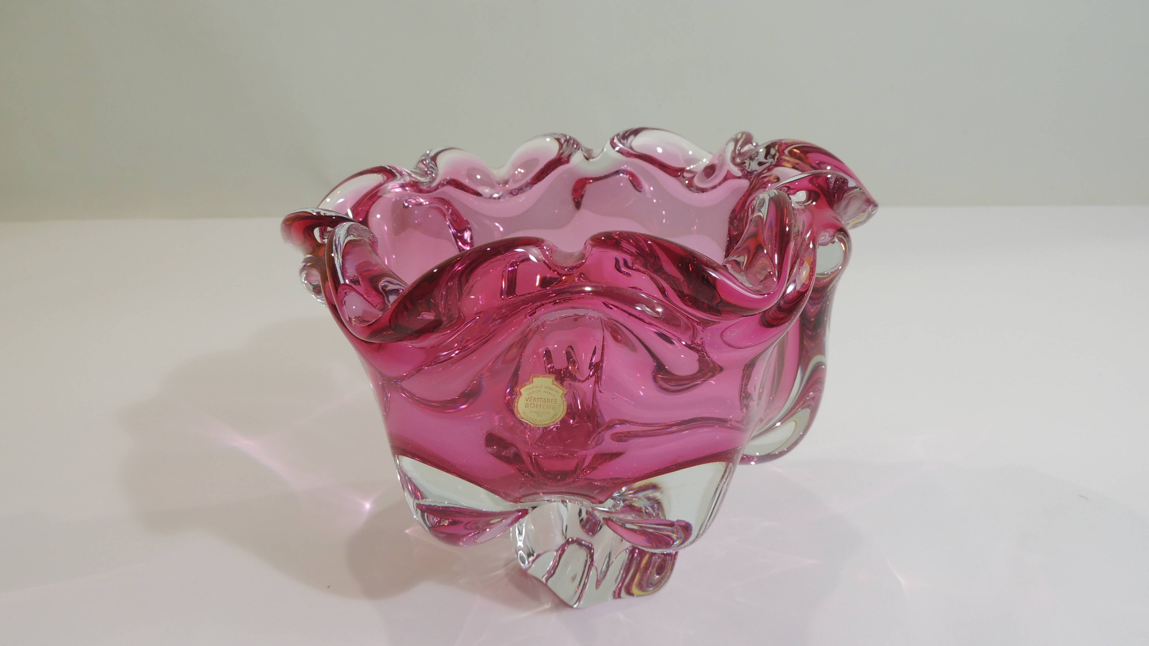 Czech Chribska glass ashtray / bowl / pocket emptier / Josef Hospodka