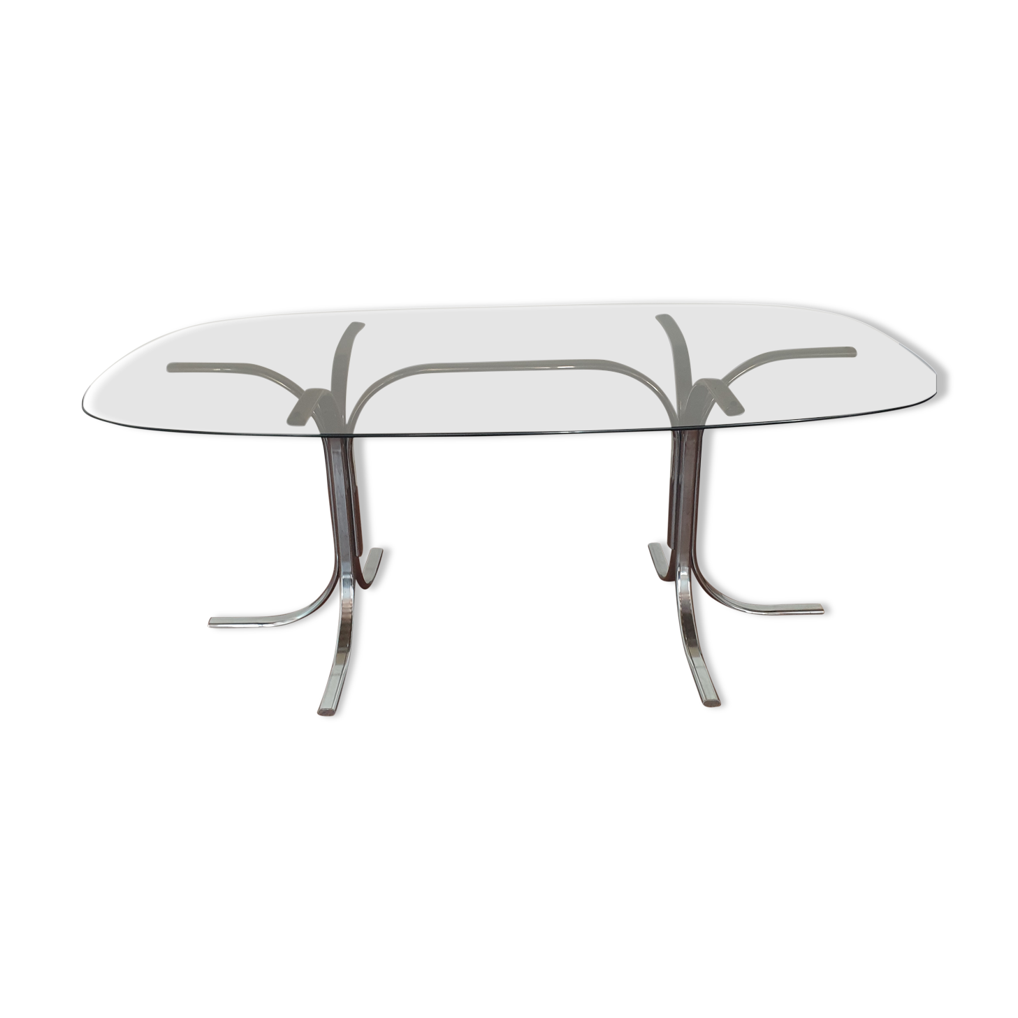 Table en verre fumé vintage