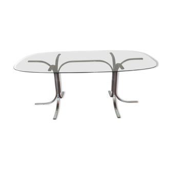 Table en verre fumé vintage