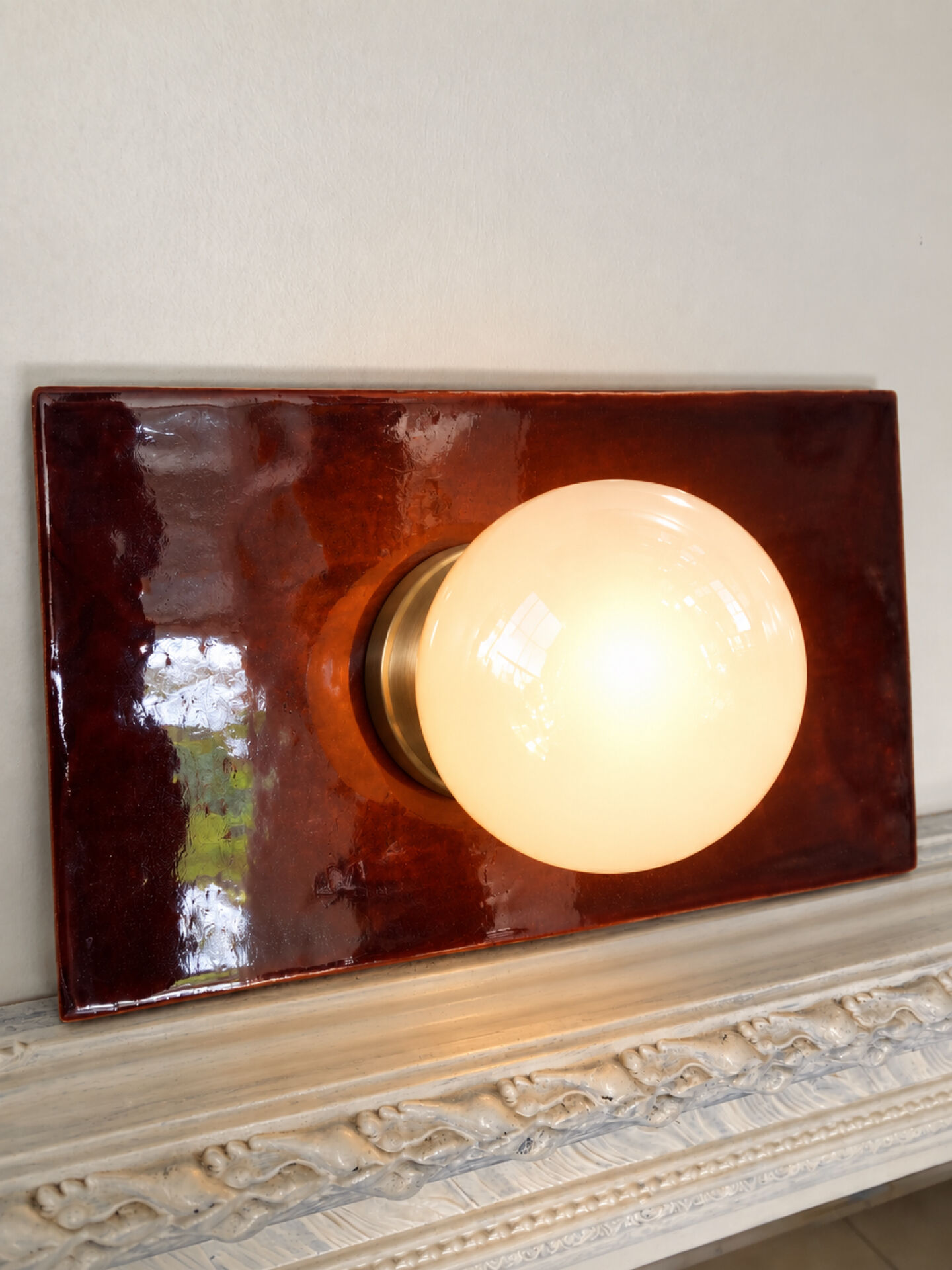 Ceramic zellige wall lamp
