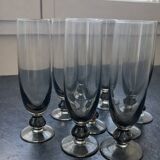 Set of 9 vintage champagne flutes (tinted glass)