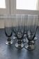 9 flûtes à champagne vintage en verre fumé
