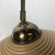 Telescopic brass and pencil reed rattan bamboo hanging pendant lamp, Italy 1970s