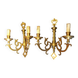 Paire d'appliques bronze doré style georgien anglais