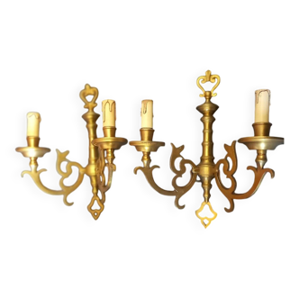 Paire d'appliques bronze doré style georgien anglais