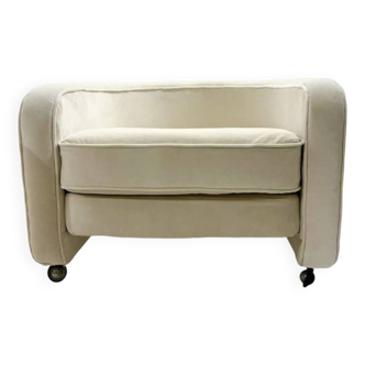 Mid-Century Modern Italian Armchairs on casters, 1970s (3 available)