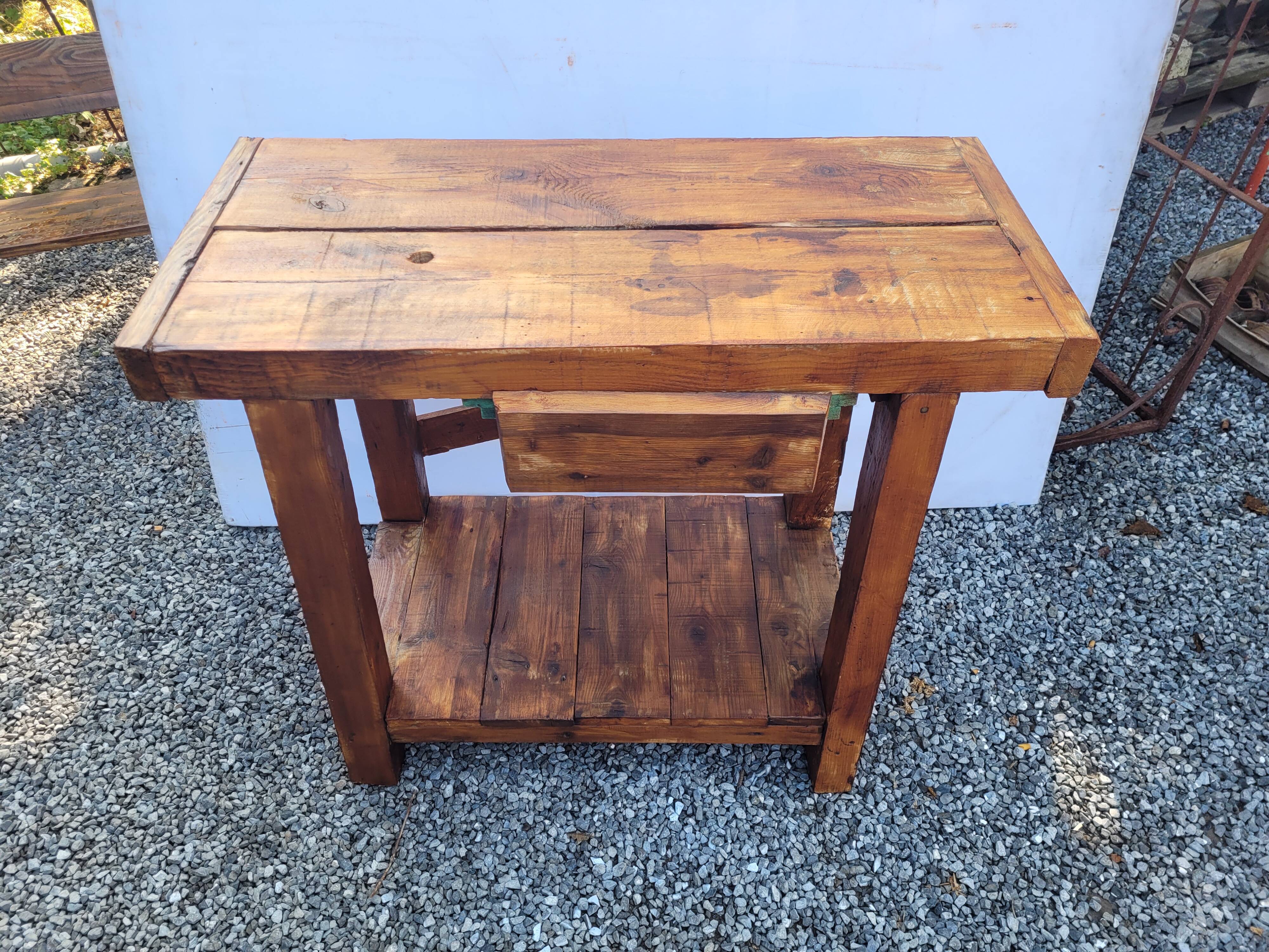 Wooden workbench 101×90cms with 1 drawer