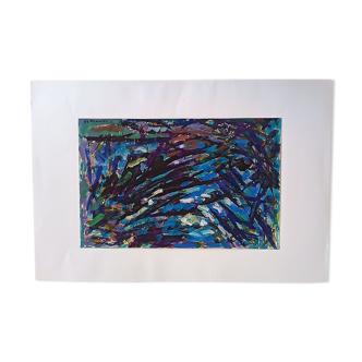 Pierre Lacroux (1909-1993) Gouache - 21 x 32.5 cm - abstract colors