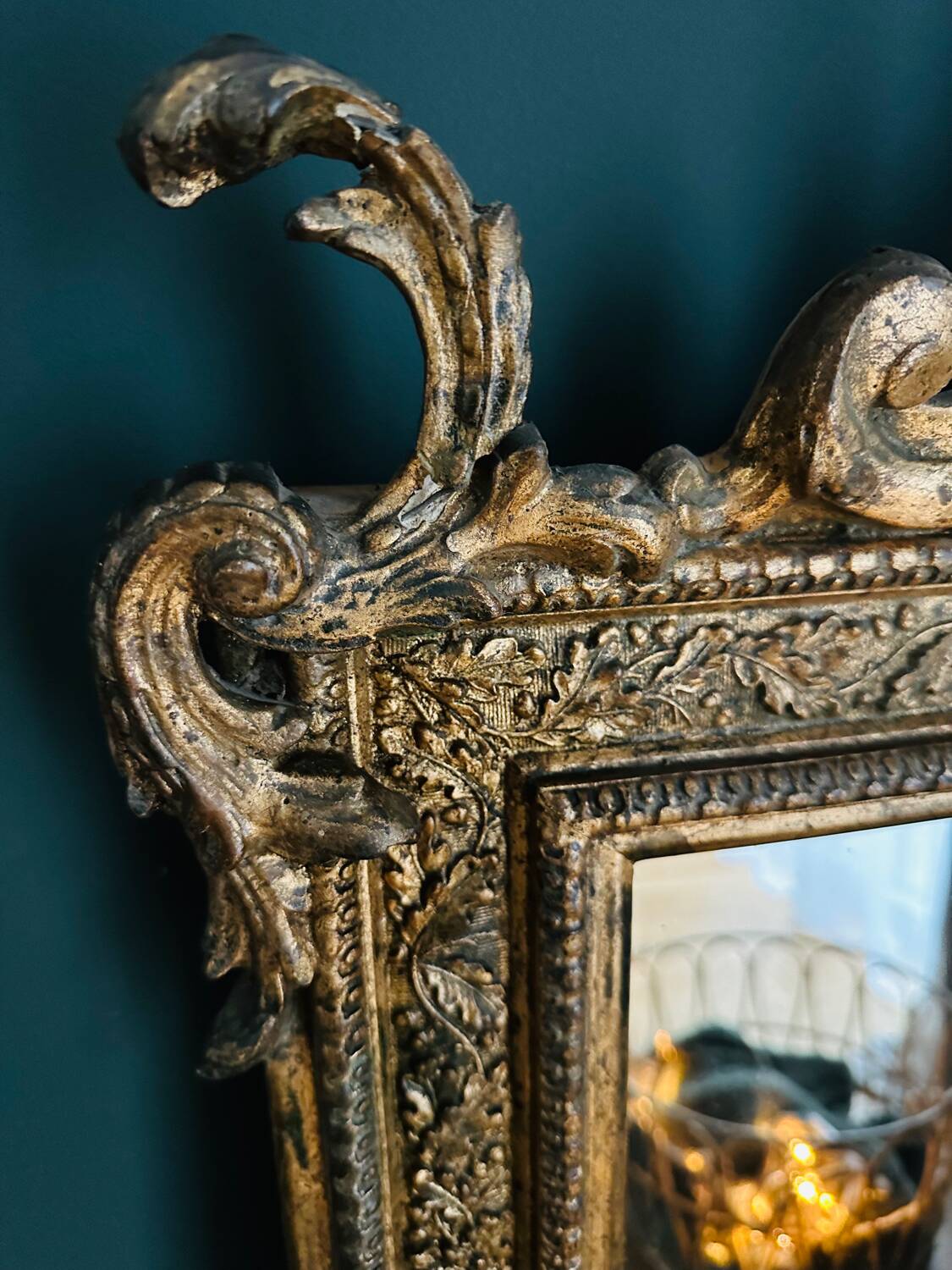 Golden wooden mirror