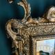 Golden wooden mirror
