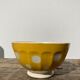 Old bowl Sarreguemines Digoin yellow with white polka dots, antique ceramics