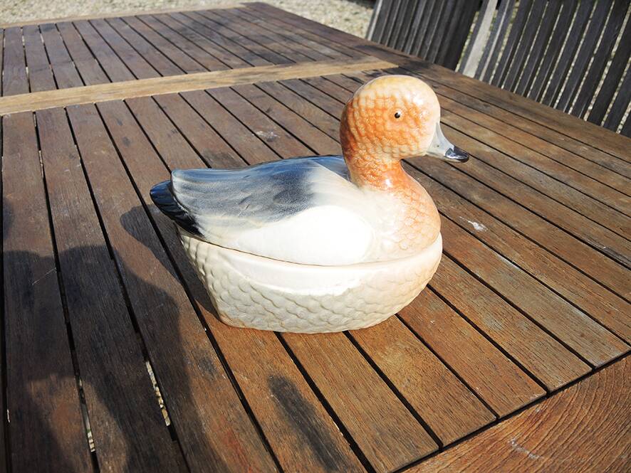 Old Ceramic Duck Terrine