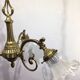 3-light chandelier in bronze and glass tulips