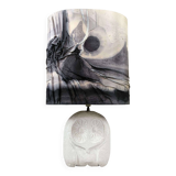 Vintage owl lamp made of natural stone