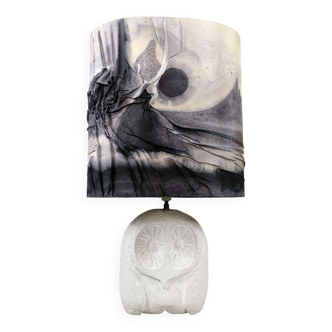 Lampe hibou vintage en pierre naturelle