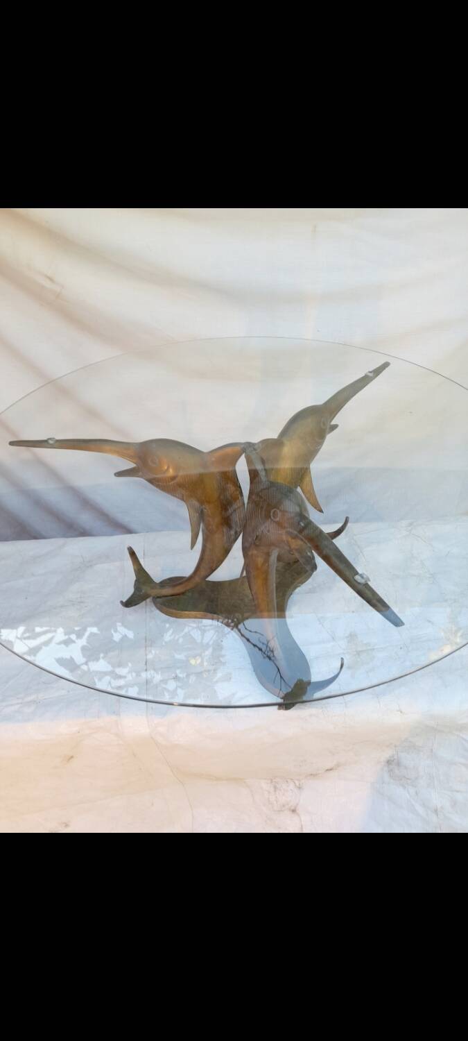 Vintage Hollywood Regency coffee table 1950